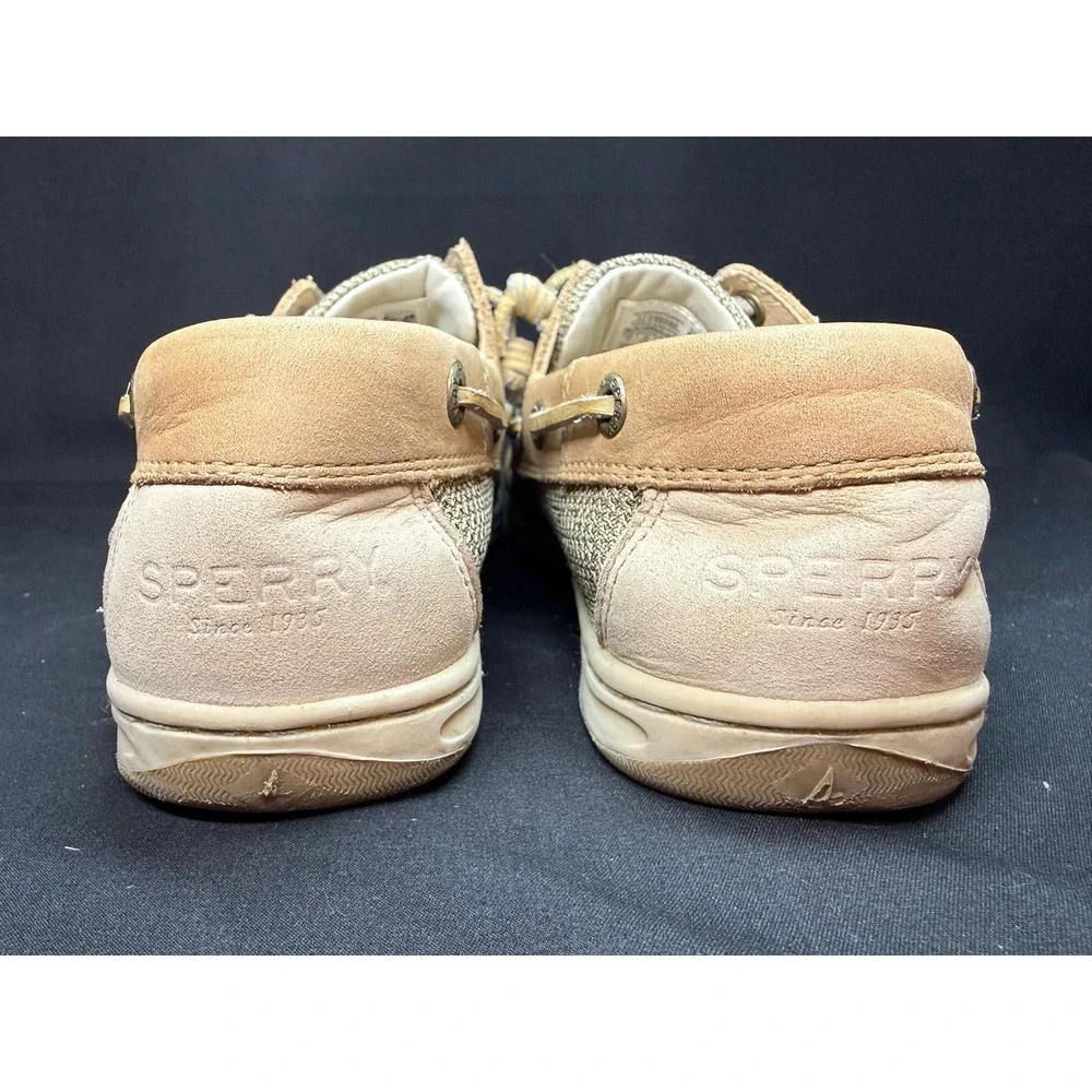 Sperry Top Sider Womens Boat Shoes Tan‎ Leather Lace Up Sz 7 STS95588